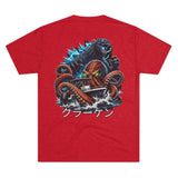 Kraken's Ink Godzilla & Kraken (クラーケン) Unisex Tri-Blend Crew Tee