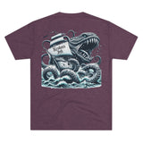 Kraken's Ink Ship Attack Unisex Tri-Blend Crew Tee