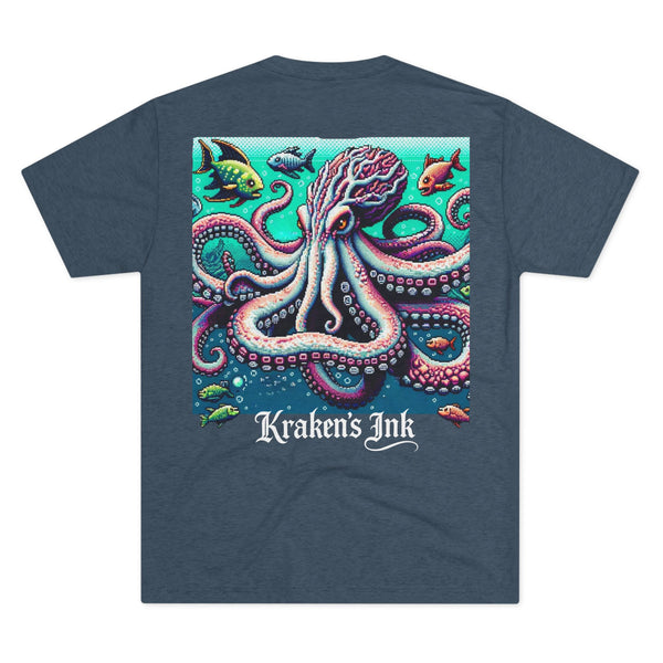Kraken's Ink 8-Bit Unisex Tri-Blend Crew Tee