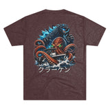 Kraken's Ink Godzilla & Kraken (クラーケン) Unisex Tri-Blend Crew Tee