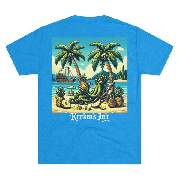 Kraken's Ink Pineapple Island Unisex Tri-Blend Crew Tee