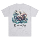 Kraken's Ink Watercolor Unisex Tri-Blend Crew Tee