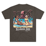 Kraken's Ink Bikini Time Unisex Tri-Blend Crew Tee