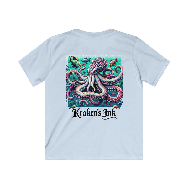 Kraken's Ink Pixel Unisex Kids Softstyle Tee