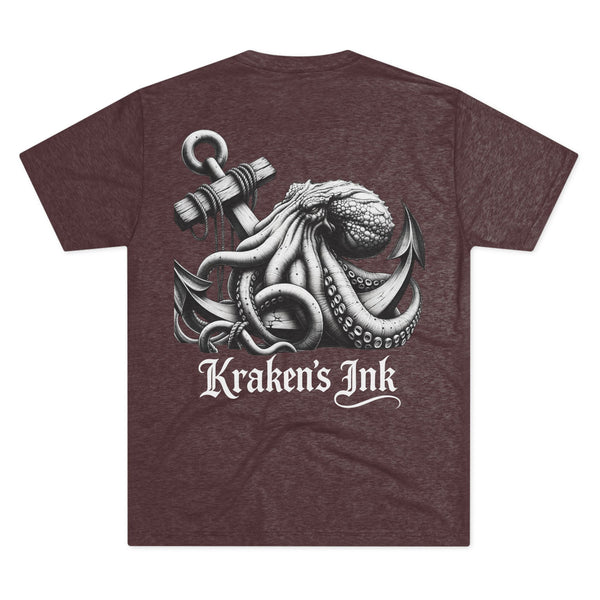 Kraken's Ink Fallen Anchor Unisex Tri-Blend Tee