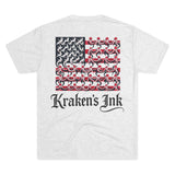 Kraken's Ink Murica Flag Unisex Tri-Blend Crew Tee
