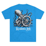 Kraken's Ink Ship Wheel Unisex Tri-Blend Crew Tee