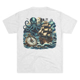 Kraken's Ink Compass Path Tri-Blend Crew Tee