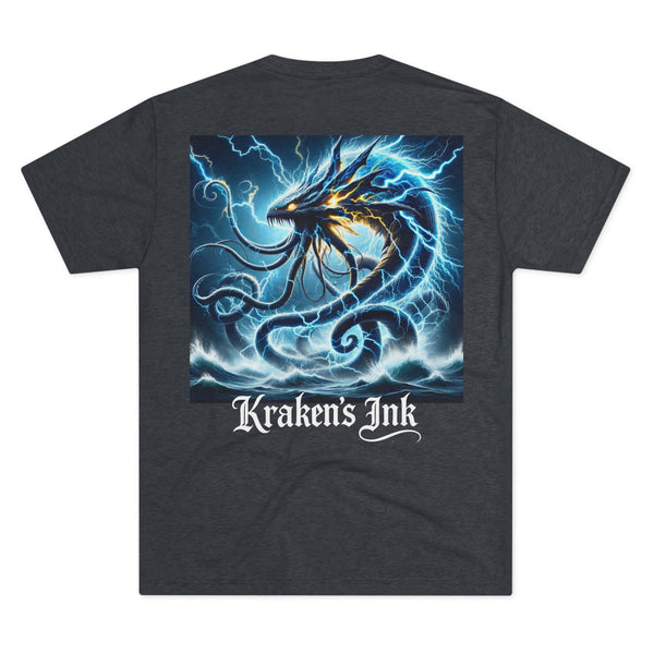Kraken's Ink Lightning Storm Unisex Tri-Blend Crew Tee