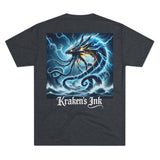 Kraken's Ink Lightning Storm Unisex Tri-Blend Crew Tee