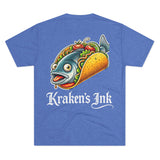 Kraken's Ink Taco Fish Unisex Tri-Blend Crew Tee