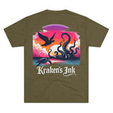 Kraken's Ink Sunset Unisex Tri-Blend Crew Tee