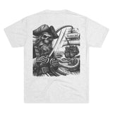 Kraken's Ink Skull Pirate Unisex Tri-Blend Crew Tee