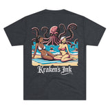 Kraken's Ink Bikini Time Unisex Tri-Blend Crew Tee