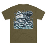 Kraken's Ink Ship Attack Unisex Tri-Blend Crew Tee