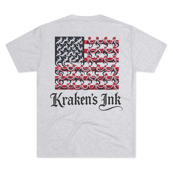 Kraken's Ink Murica Flag Unisex Tri-Blend Crew Tee