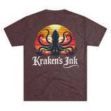 Kraken's Ink Sunset Shadow Unisex Tri-Blend Crew Tee