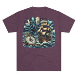 Kraken's Ink Compass Path Tri-Blend Crew Tee