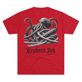 Kraken's Ink Rope Tangle Unisex Tri-Blend Crew Tee