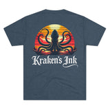 Kraken's Ink Sunset Shadow Unisex Tri-Blend Crew Tee