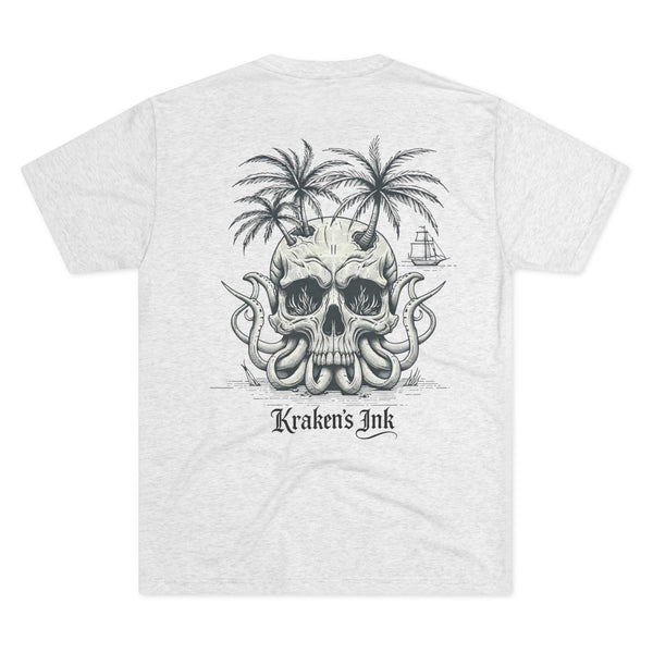 Kraken's Ink Skull Island Unisex Tri-Blend Crew Tee