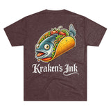 Kraken's Ink Taco Fish Unisex Tri-Blend Crew Tee