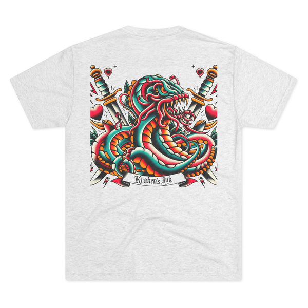 Kraken's Ink American Traditional Unisex Tri-Blend Crew Tee