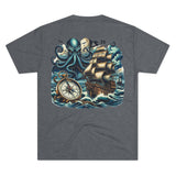 Kraken's Ink Compass Path Tri-Blend Crew Tee
