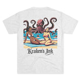 Kraken's Ink Bikini Time Unisex Tri-Blend Crew Tee