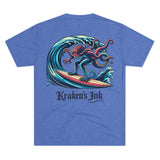Kraken's Ink Surf Style Unisex Tri-Blend Crew Tee