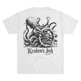 Kraken's Ink Ship Wheel Unisex Tri-Blend Crew Tee