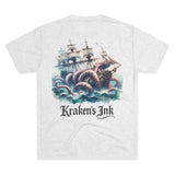 Kraken's Ink Watercolor Unisex Tri-Blend Crew Tee