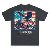 Kraken's Ink Eagle Fight Unisex Tri-Blend Crew Tee