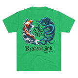 Kraken's Ink Koi Fish Unisex Tri-Blend Crew Tee
