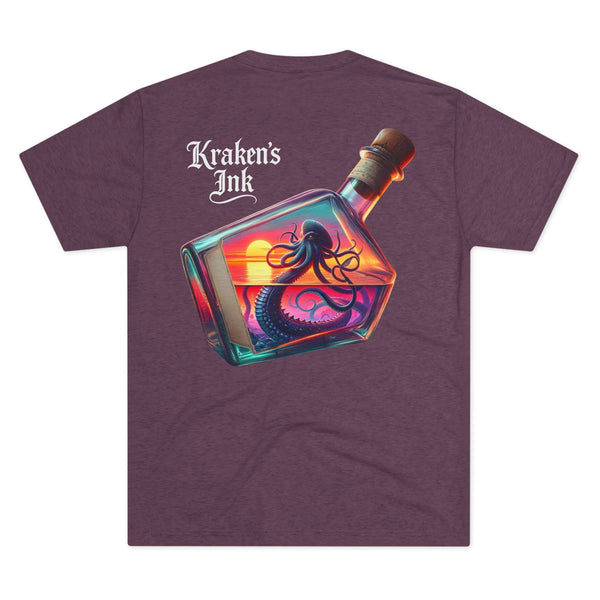 Kraken's Ink Sunset Bottle Unisex Tri-Blend Crew Tee
