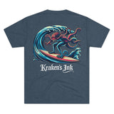 Kraken's Ink Surf Style Unisex Tri-Blend Crew Tee