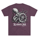 Kraken's Ink Ship Wheel Unisex Tri-Blend Crew Tee