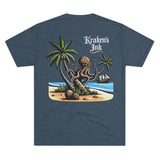 Kraken's Ink Coconut Palm Unisex Tri-Blend Crew Tee