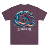 Kraken's Ink Surf Style Unisex Tri-Blend Crew Tee