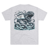 Kraken's Ink Ship Attack Unisex Tri-Blend Crew Tee