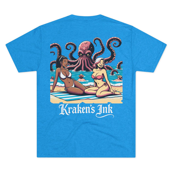 Kraken's Ink Bikini Time Unisex Tri-Blend Crew Tee