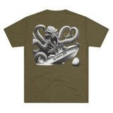 Kraken's Ink Boat Attack Unisex Tri-Blend Crew Tee