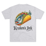 Kraken's Ink Taco Fish Unisex Tri-Blend Crew Tee