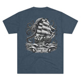 Kraken's Ink Sail the Seas Unisex Tri-Blend Crew Tee
