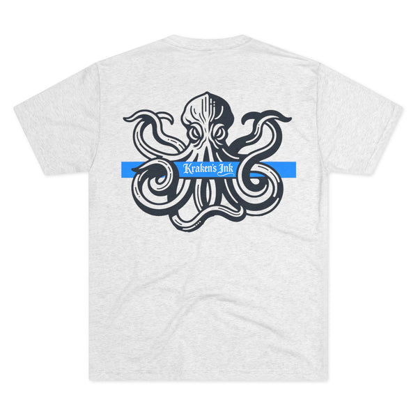 Kraken's Ink Thin Blue Line Tri-Blend Crew Tee
