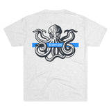 Kraken's Ink Thin Blue Line Tri-Blend Crew Tee