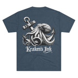 Kraken's Ink Fallen Anchor Unisex Tri-Blend Tee