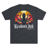 Kraken's Ink Sunset Shadow Unisex Tri-Blend Crew Tee