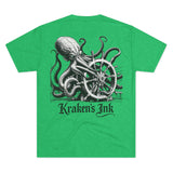 Kraken's Ink Ship Wheel Unisex Tri-Blend Crew Tee