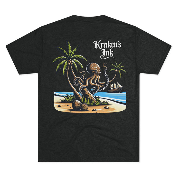 Kraken's Ink Coconut Palm Unisex Tri-Blend Crew Tee